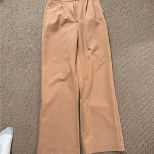 Tan Wide-Leg Trousers Abercrombie